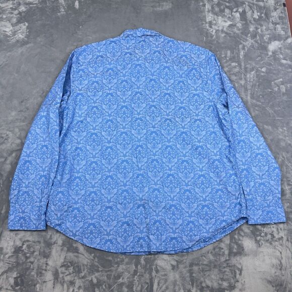 Robert Graham Shirt Men's Size 3XL Blue Bayview Long Sleeve Button Up Flip Cuff - Picture 2 of 12